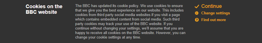 Cookies on BBC website